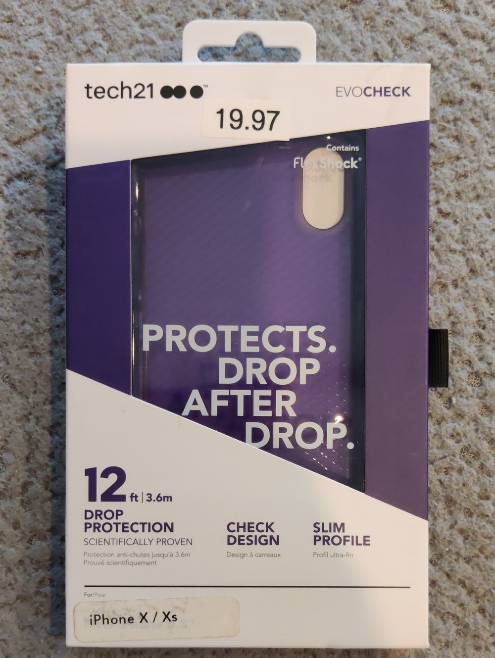 tech21 EvoCheck Purple iPhone X/Xs Case